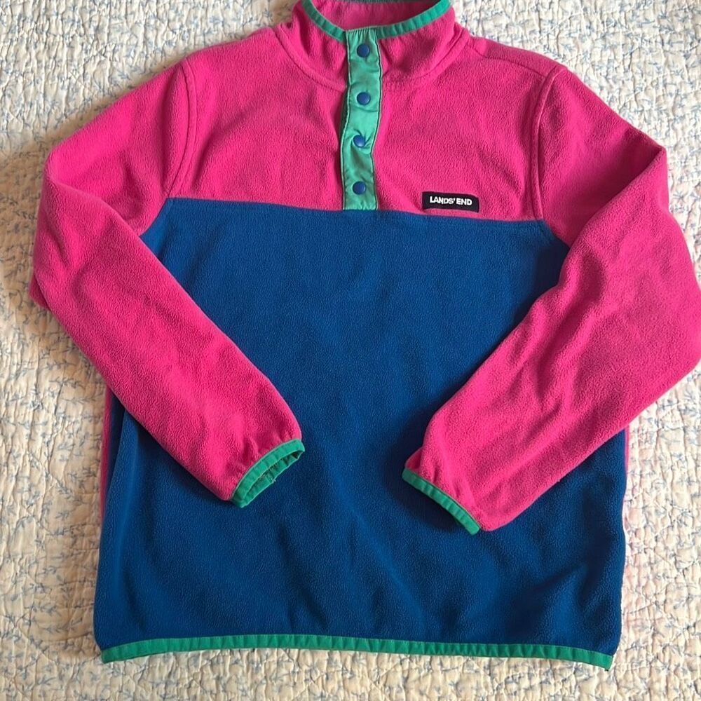 Lands' End Kids Heritage Fleece Pullover Sz Large